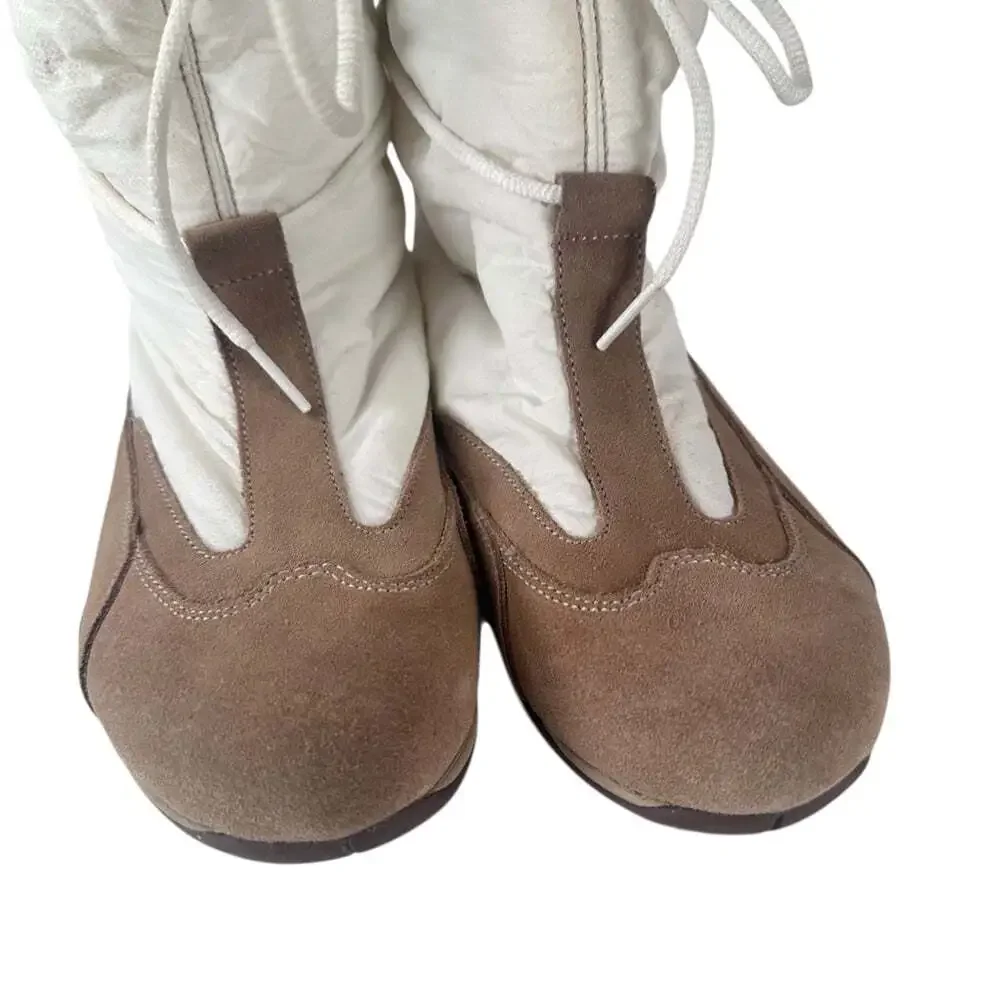 Mephisto Women's Cream and Brown Winter Boots